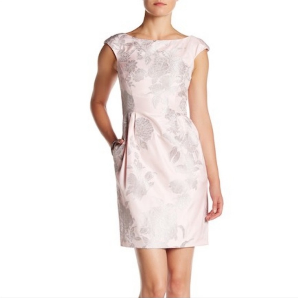 FINAL PRICE NWT Vera Wang Floral Jacquard Sheath Dress